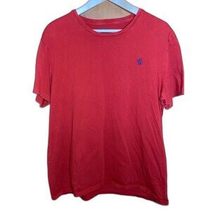POLO RALPH LAUREN T-shirt Short Sleeve 100% Cotton Basic Casual Mens L Red